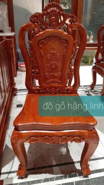 mẫu ghế ăn trạm khắc hoa hồng gỗ hương đá-vẻ đẹp xa hoa lộng lẫy