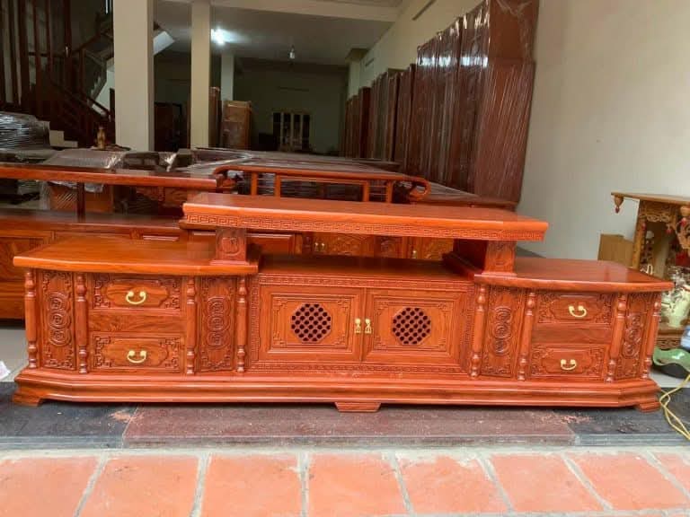 kê tivi mẫu vát gỗ hương đá hàng cao cấp bảo hành chất lượng