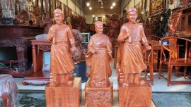 khám phá nghệ thuật điêu khắc tượng gỗ trần hưng đạo và  không minh -gia cát lượng