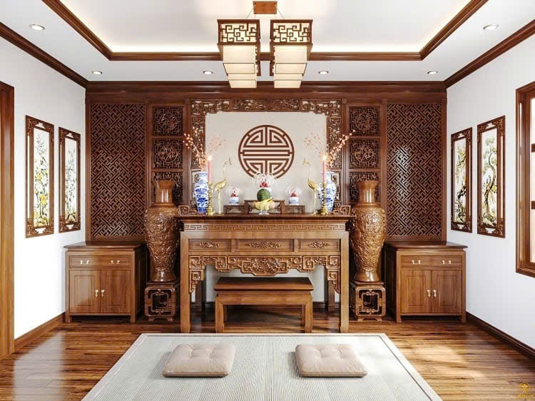 không gian phòng thờ đẹp dành cho gia chủ