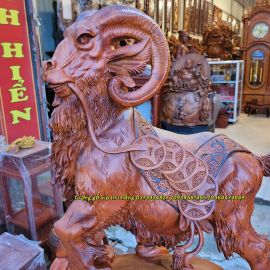 tượng dê kim tiền gỗ hương đá phong thủy hút tài lộc may mắn  