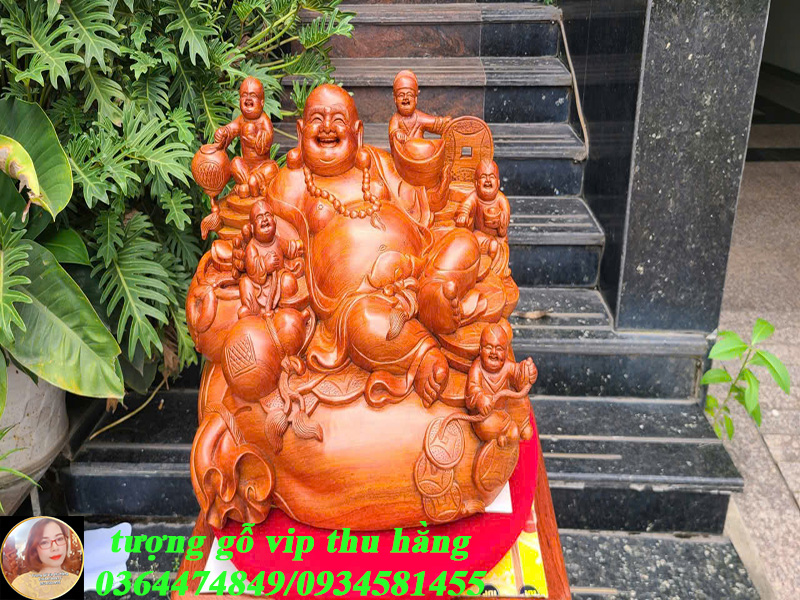 di lặc ngũ phúc ngôi gỗ hương đá 