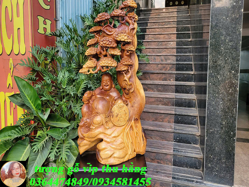 tượng di lặc nhất phúc gỗ hương ta hàng lũa cao cấp